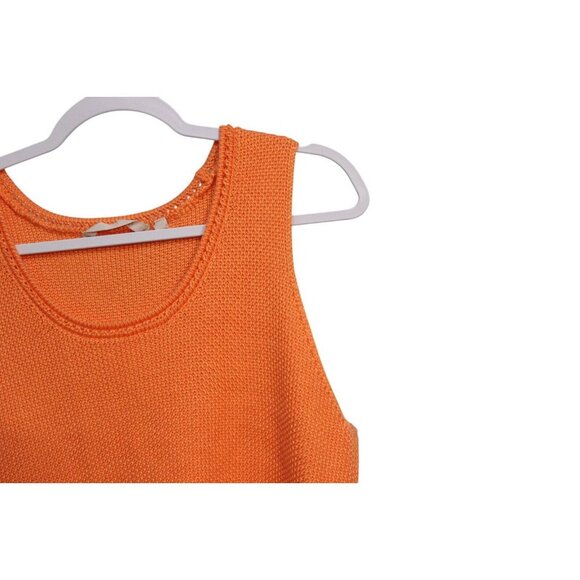 Soft Surroundings Sleeveless Sweater Large Pastel Orange Crochet Knit Boho Beach - Picture 5 of 11